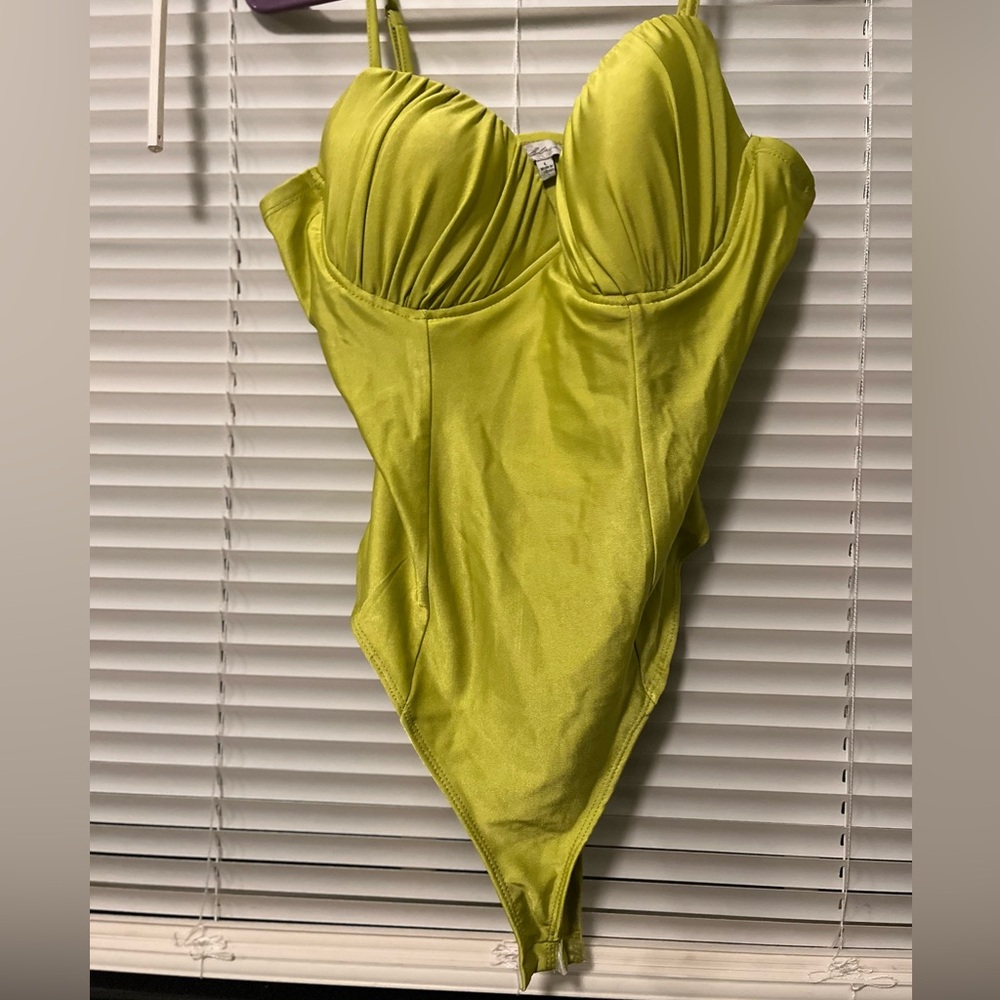 Lime green body suit